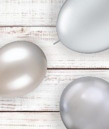 Silver Coloured Latex and Foil Balloon | Order Today